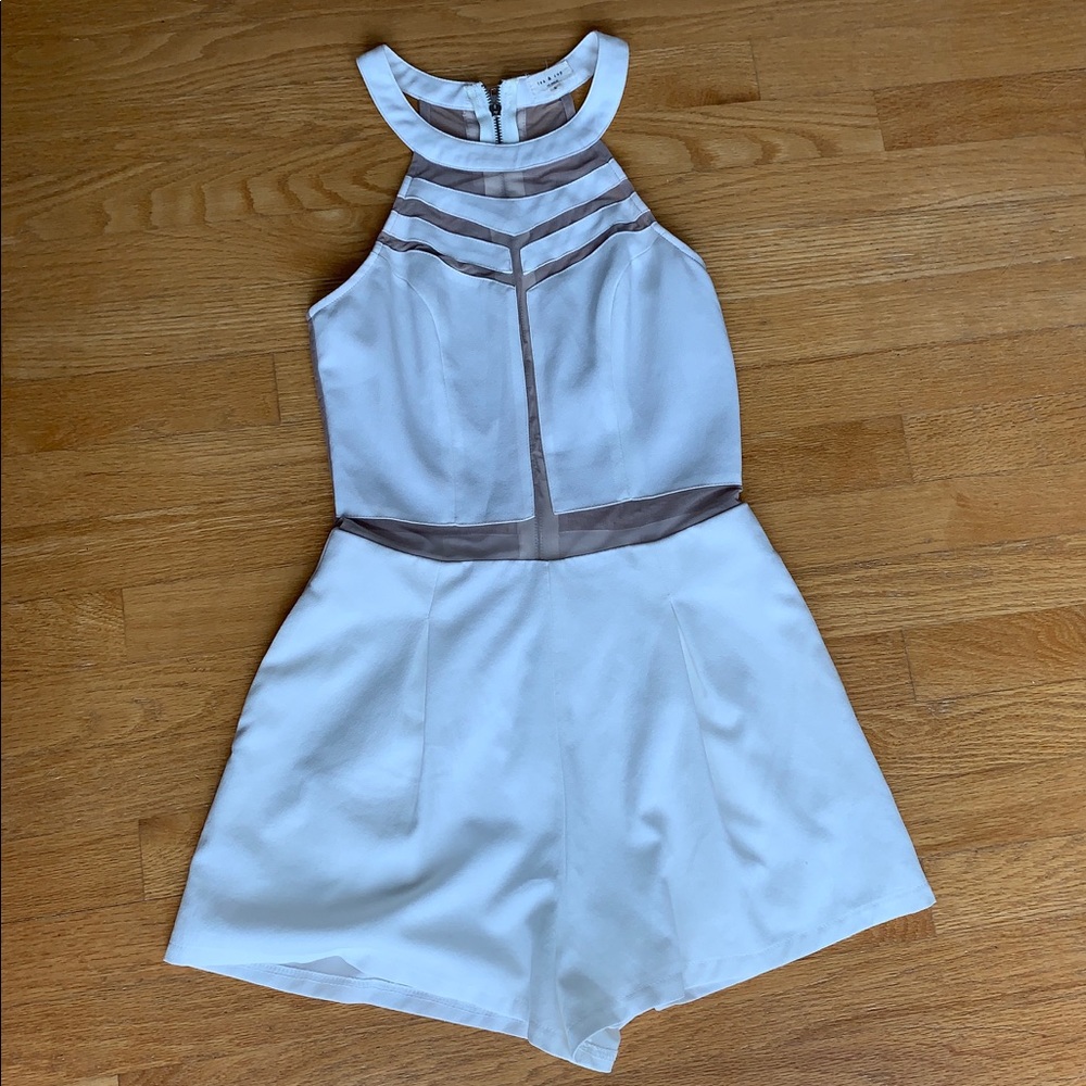 TEA & CUP white mesh romper